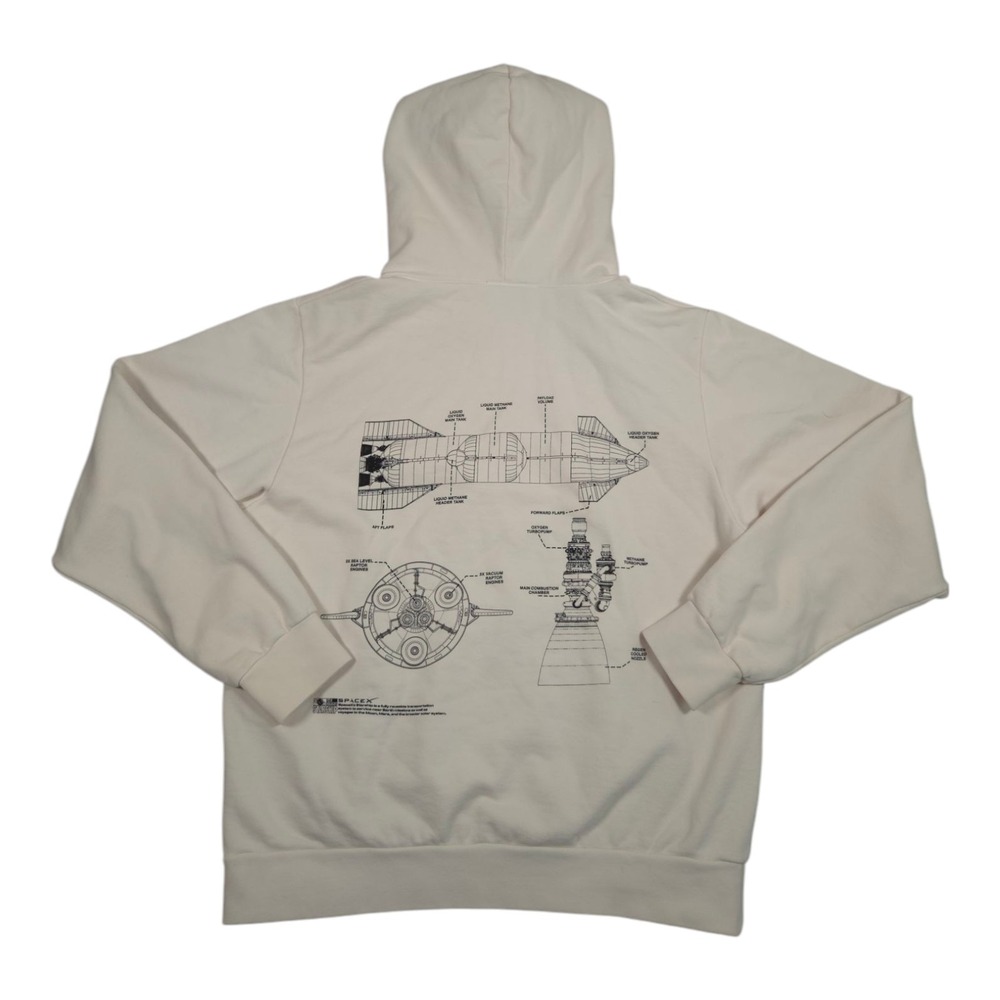 SpaceX Starship Schematic Hoodie‎ Mens Large